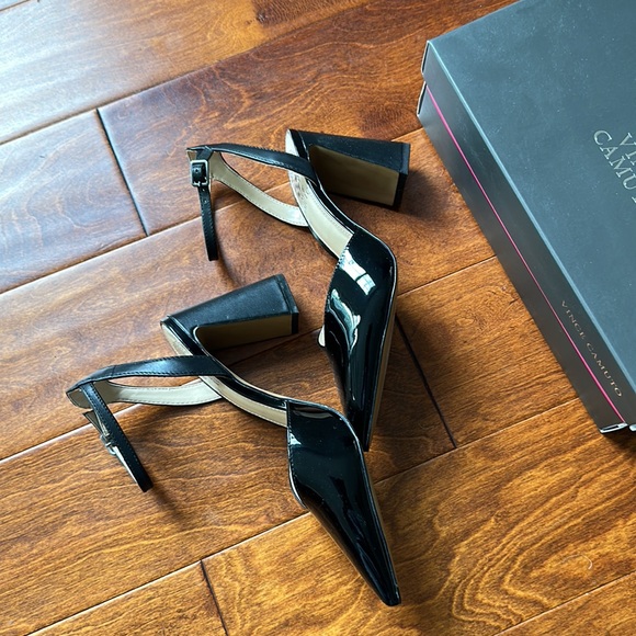 Vince Camuto • Black Slingback with Block Heels - Picture 4 of 8